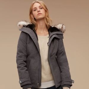 TNA. Vail Coat With Faux Fur Hood. Size Large.